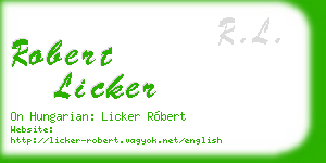 robert licker business card